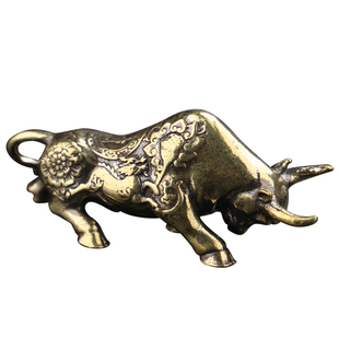 铜牛摆件纯铜大号华尔街牛招旺市客厅办公室茶桌茶宠工艺品