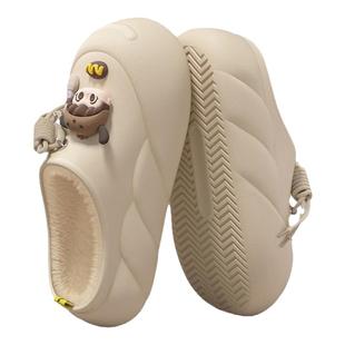可爱女孩棉拖鞋女冬季外穿2025新款室内家居厚毛绒保暖防水棉拖女