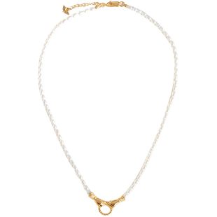 【玫瑰同款】Missoma 珍珠手拉手项链轻奢小众精致毛衣链新年礼物