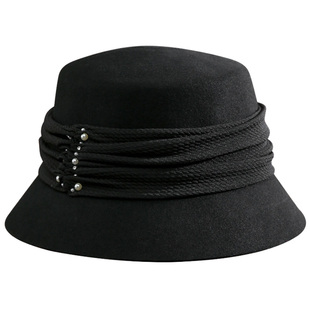 鱼夫女帽渔夫帽韩版女秋冬羊毛秋天冒子秋季女式气质名媛帽子冬天