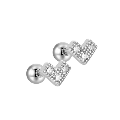 s925纯银像素金色爱心洗澡免摘