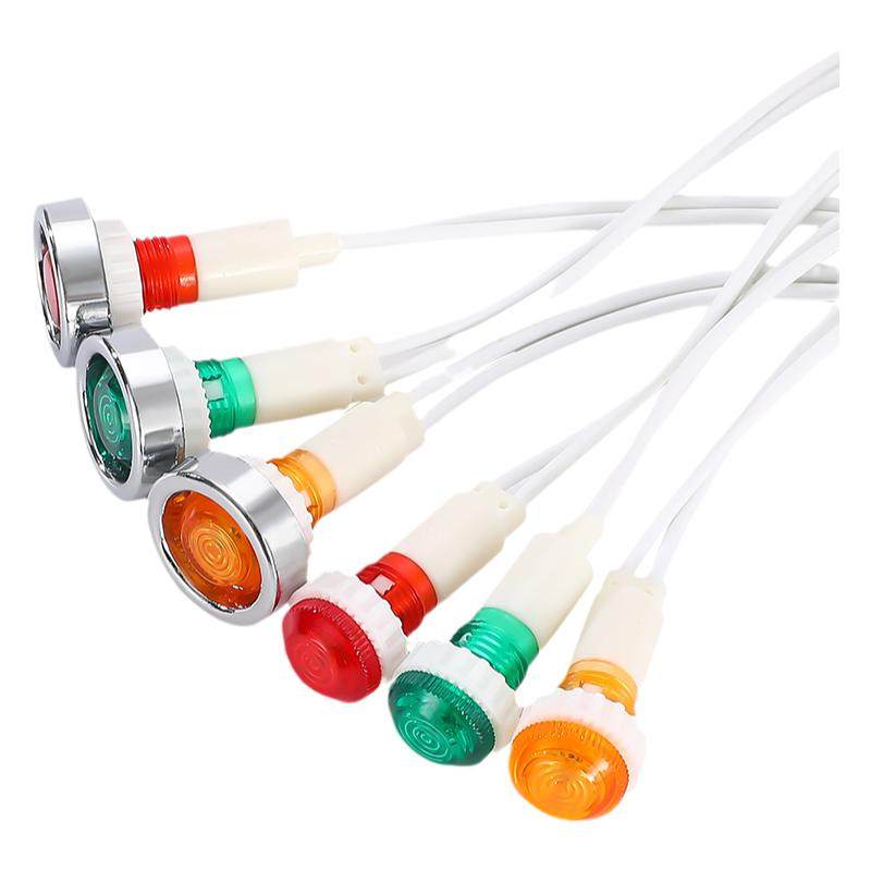 XD10-7 电镀圈带线 开孔10mm 蒸饭柜/冰箱/冰柜/开水器指示灯220V