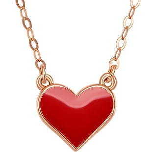 情人节TSL谢瑞麟心动系列18K金感温变色珐琅爱心项链AG552