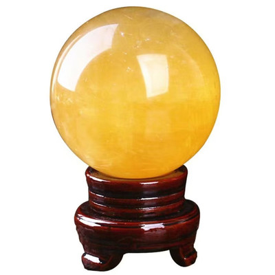 天然黄水晶球摆件厨房西北角