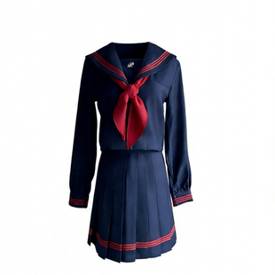 一封信【春晚棠】绀色水手服正统JK制服校供感学院风套装