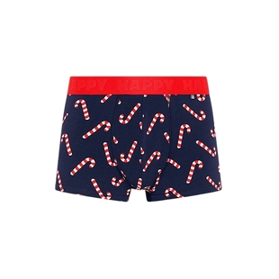 【2025圣诞新款】Happy Socks男士内裤潮流时尚满印平角四角短裤