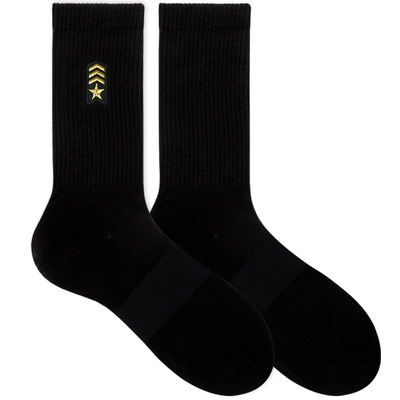 袜子高筒刺绣金丝线军衔棉袜