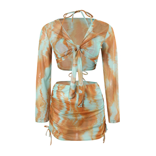 比基尼泳衣女夏小胸聚拢2025新款薄纱高级感长袖泡温泉度假bikini