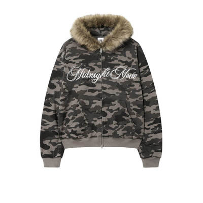 复古迷彩连帽卫衣休闲外套