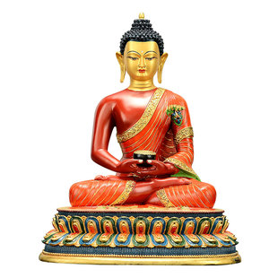 欧斯特彩绘《阿弥陀佛》室内家用精工铜雕《阿弥托佛》铜像摆件