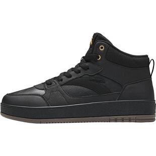 安踏高帮板鞋男鞋2026春季新款黑色厚底增高运动鞋官方正品板鞋男