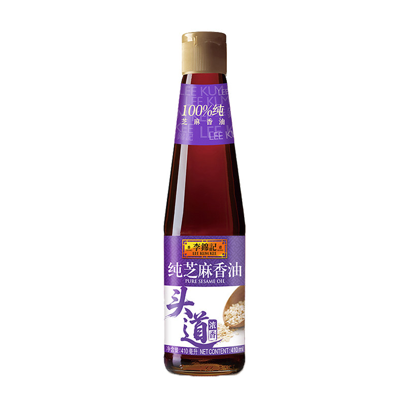 李锦记初榨纯香芝麻油410ml物理压榨一级小磨家用火锅蘸料香油碟