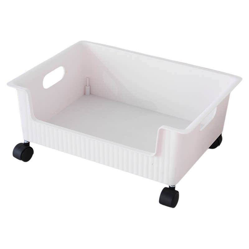 桌下书本书包收纳箱滑轮书箱可移动学生教室用桌面放书收纳盒书架