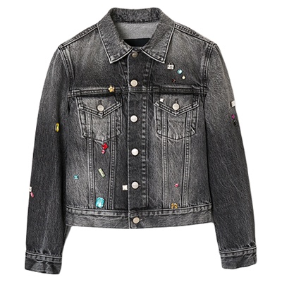 【新品】MARC JACOBS/莫杰 MJ 丹宁牛仔复古风浅蓝色夹克外套上衣