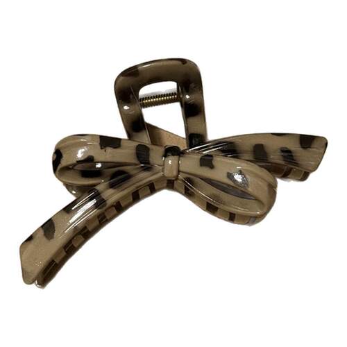 韩系豹纹蝴蝶结抓夹女高级感半扎发鲨鱼夹超大号发夹气质头饰发卡