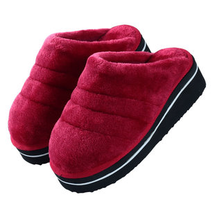 紫凤凰冬季棉拖鞋厚底男女情侣款防滑保暖居家用室内泡沫底毛绒棉