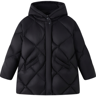 英氏男女童鹅绒羽绒服中长款连帽