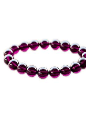 碧雅正品石榴石手链玫红色