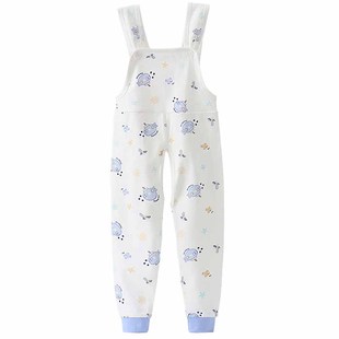 婴儿背带裤儿童男宝纯棉裤子男童宝宝薄款开档裤女宝幼儿连体睡裤