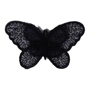 自粘黑白蕾丝布贴补丁贴布衣服裤子裙子DIY手工装饰修补刺绣花朵