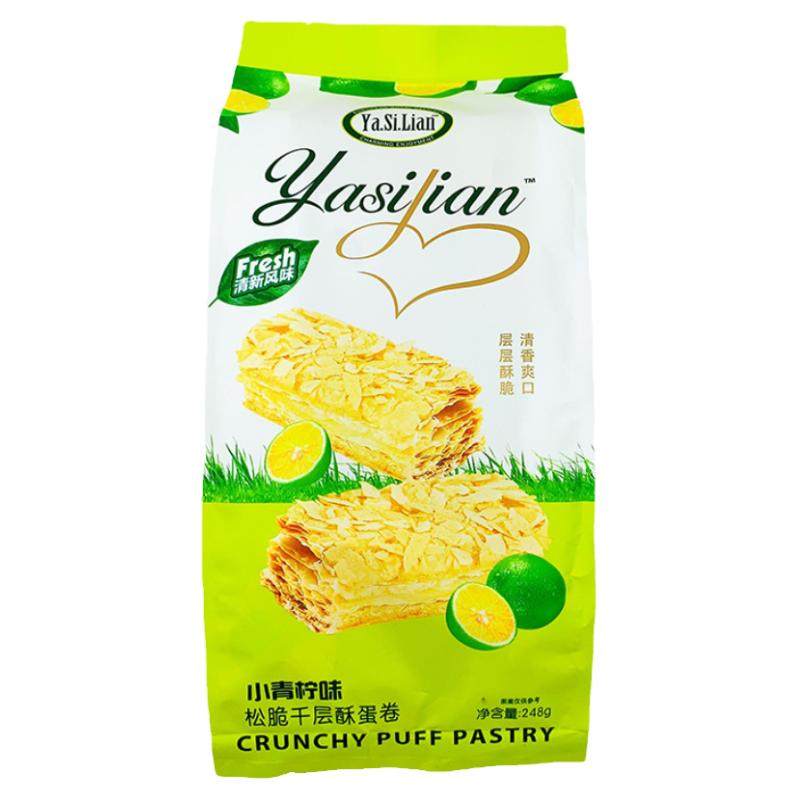 松脆麦片千层酥小青柠味蛋卷