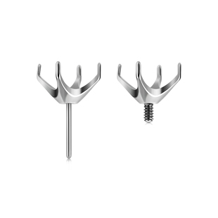 F136医用钛合金耳钉空托医学四爪镶嵌钻钛钢施家华子diy配件宝石