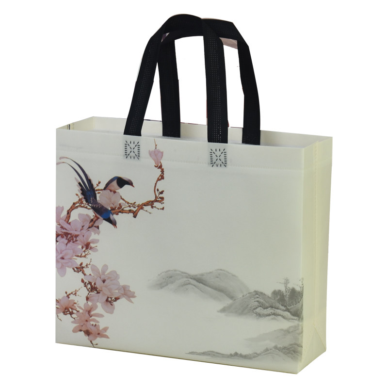 国风花鸟系列高档无纺布覆膜礼品袋服装店手提汉唐服旗袍购物袋