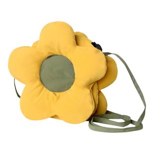 三色补丁花朵包包女冬小众设计感甜美可爱小包学生少女百搭斜挎包