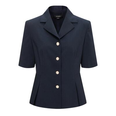 Scofield女装知性v领衬衫珠光纽扣收腰短袖衬衫女夏季