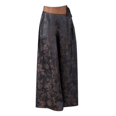 正宗真丝阔腿裤高腰长裤