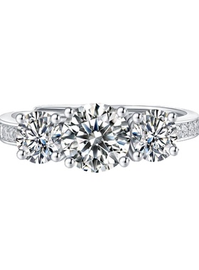 D色VVS莫桑钻1克拉超闪开口戒