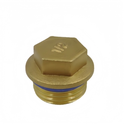 黄铜内丝堵头外丝镀4分水管接头
