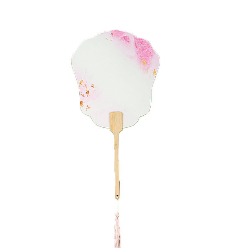 带字漆扇制作材料包全套diy宣纸团扇定制批发摆摊100把空白古风扇