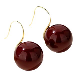 红色高跟鞋款珍珠耳环耳饰女耳坠纯银耳钉2025新款爆款秋冬高级感