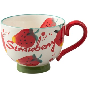 美式早餐杯燕麦片碗陶瓷马克杯可微波炉加热牛奶女生喝水杯子家用