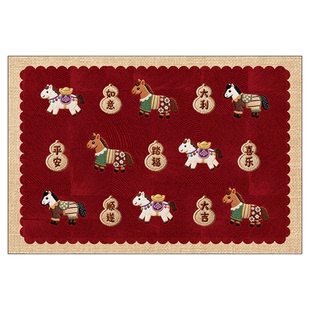 马年红色入户门地垫2026新款喜庆门垫防滑玄关脚垫进门口脚踏垫子