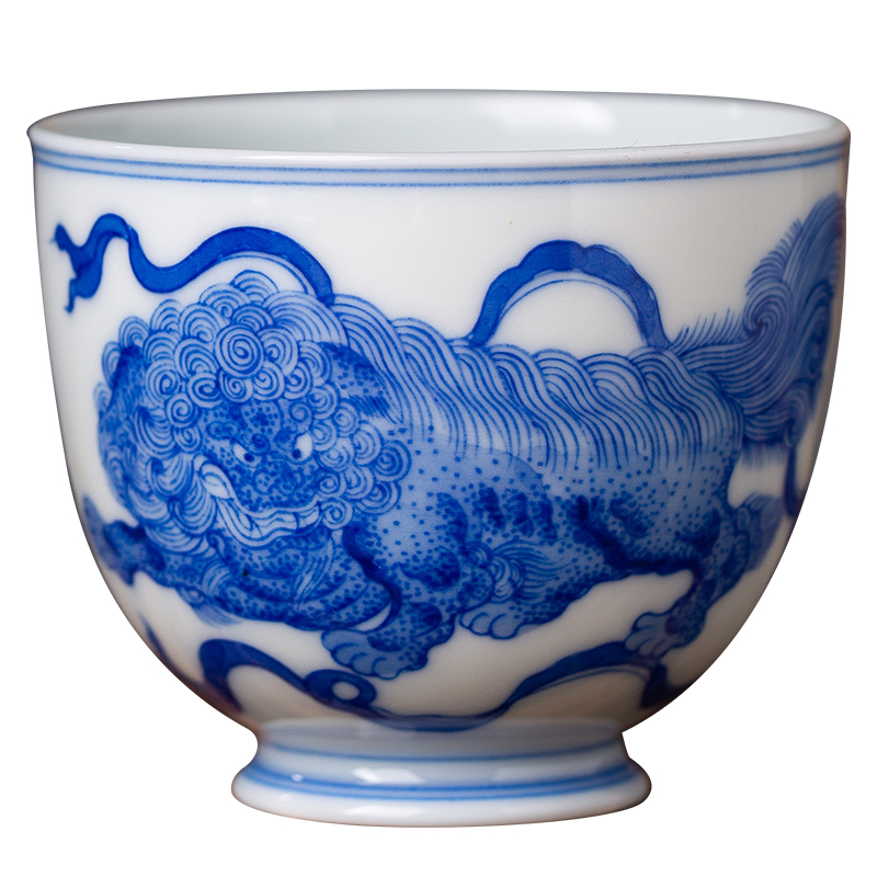 盛博源純手工主人杯景德鎮(zhèn)青花柴窯陶瓷小茶杯個(gè)人高端單杯品茗杯