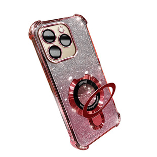 适用真我15T新款手机壳5G高级磁吸支架Realme15T镜头膜全包RMX5112网红气囊闪粉真我15t气囊软硅胶防摔保护套