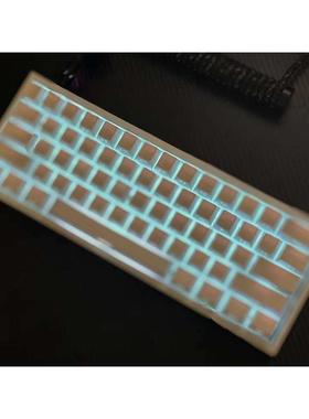 侧刻透光键帽OEM高度PBT材质130键侵染渐变个性适配wooting60he