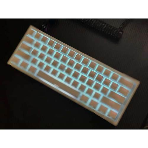 侧刻透光键帽OEM高度PBT材质130键侵染渐变个性适配wooting60he