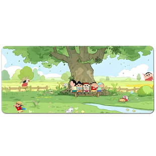 可爱小新鼠标垫超大号电脑桌垫可爱办公室键盘垫女生滑鼠垫定制