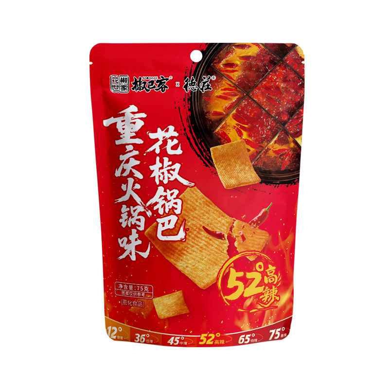 椒巴客花椒锅巴德庄火锅味松茸牛肝菌味休闲零食脆片解馋充饥夜宵