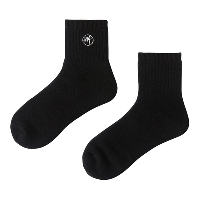 秋冬季刺绣M毛巾底加厚中筒袜