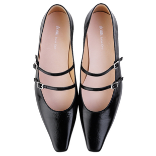 IORE理想矿石设计师原创 法式俏皮鬼马低跟方头双带玛丽珍单鞋