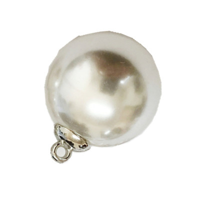 时尚白色珍珠纽扣女士衬衣