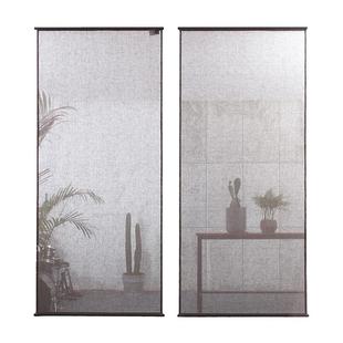 慕布卡亚麻软隔断帘日式挂布书柜纱帘屏风玄关纱帘客厅工业风定制