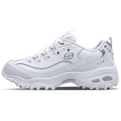 Skechers斯凯奇 DLITES 运动潮流复古 低帮 生活休闲鞋 女款 银白