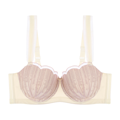 EMMAROSE秋季法式大码内衣女胖mm大胸显小贝壳杯聚拢收副乳文胸