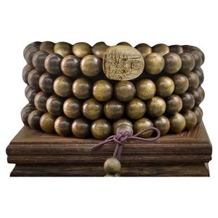 金丝楠木阴沉木108颗手串十二生肖守护神文玩佛珠盘玩手持念珠