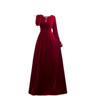 新款中老年大合唱团演出服装女长裙气质合唱队成人指挥主持礼服